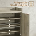 thumbnail image 3 of ARKANTOS Fluted Shoe Cabinet 3 Level Adjustable Shelf and 2 Doors Light Gray Oak, 3 of 6