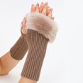 thumbnail image 2 of Ladies Warm Knit Fingerless Gloves Convertible Mittens Fashion Flowers One Size, 2 of 5
