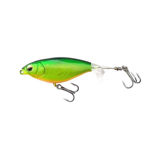 Señuelos de pesca, accesorios de pesca con anzuelo y cola giratoria, cebos artificiales para lagos. Verde