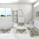 thumbnail image 4 of Juego de alfombrillas para baño, 6 piezas, absorción de agua suave, antideslizante, grueso, lavable, fácil de secar, teñido, esponjoso, pelo largo, gris, 4 of 7