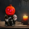 thumbnail image 5 of Halloween Pumpkin Decorations with Lights, Resin Halloween Skeleton Pumpkins Figurines for Indoor Outdoor Home Table Party Decor, 5 of 5