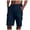 Navy, variant on Cargo Shorts for Men Cotton Linen Lightweight Elastic Waist Straight Leg Relaxed Fit Beach Shorts with Pockets