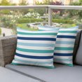 thumbnail image 3 of Outdoor Pillow Covers 20x20 Set of 2, Blue Teal Striped Waterproof Patio Throw Pillow Covers for Couch Sofa Chair, Farmhouse Stripes Simple Art Decorative Pillowcases for Throw Pillows, 3 of 9