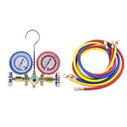 R134a R12 R22 Diagnostic AC Manifold Gauge Set Colored Hose Gauge Valve Refrigeration Kit Diagnostic Tool