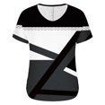 thumbnail image 4 of Blusas de Manga Corta Casuales para las Mujeres Imprimir V-Cuello Suéter Blusa de Poliéster Sudadera de Moda, Top de las Señoras para Invierno Primavera Uso Diario, 4 of 6