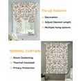 thumbnail image 3 of Farmhouse Brown Tie Up Curtains for Window, Thermal Insulted Balloon Shade Adjustable Rod Pocket Curtains Valance Panels for Kitchen Bathroom Cafe 42 x 63 Vintage Flower Leaf Botanical Plant, 3 of 6