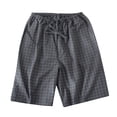 thumbnail image 4 of LIIPEE Mens Sleep Shorts Casual Plaid Print Drawstring Waist Loose Fit Pajama Shorts With Pockets Male Comfortable Everyday Sleepwear,L, 4 of 4