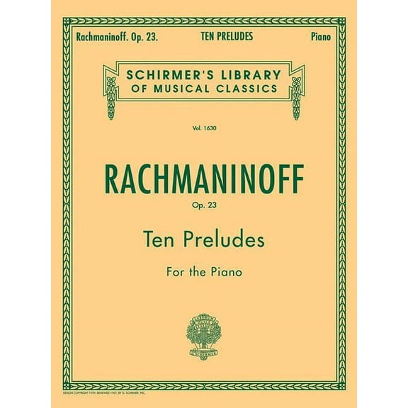 10 Preludes, Op. 23: Schirmer Library of Classics Volume 1630 Piano Solo, (Paperback)