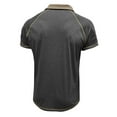 thumbnail image 6 of BiZtdJrK Mens Contrast Collar Polos Lightweight Moisture Wicking Golf Shirt Raglan Short Sleeve Collared T-shirt Prime Sales of The Day Dark Gray XXL, 6 of 8