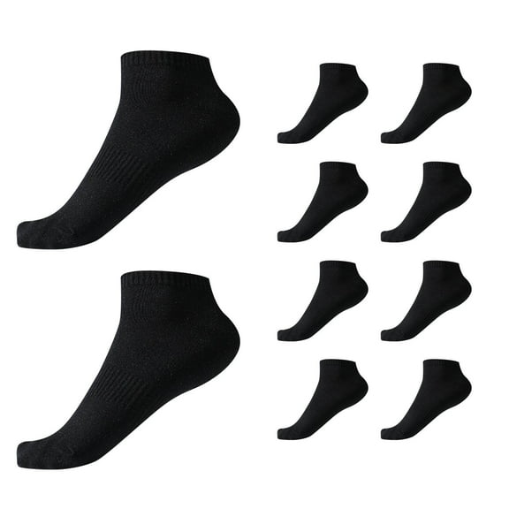 Thermal Short Socks 10-Pack Solid Color Everyday Comfortable Breathable Low-Cut Design for Men and Women