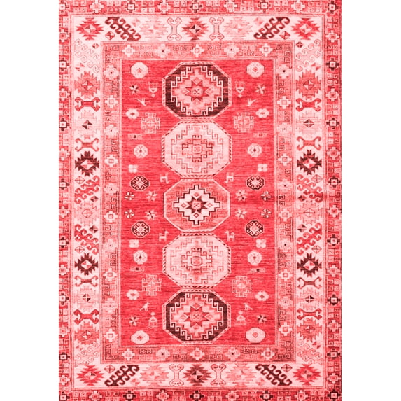 Ahgly Company Indoor Rectangle Geometric Red Traditional Area Rugs, 2' x 4'