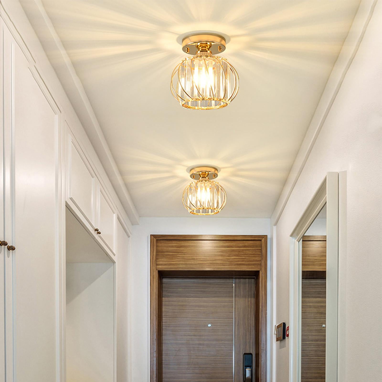 Crystal Ceiling lighting led E26 Base Flush Mount Close to Ceiling Lighting Fixture Chandelier for Office Balcony kitchen Room Entryway - Style D