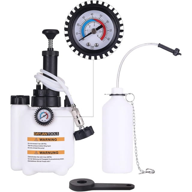 DAYUAN 3L Hand Manual Brake Fluid Bleeder Set,One Man Brake Bleeding Pump Kit Compatible with Most European Models