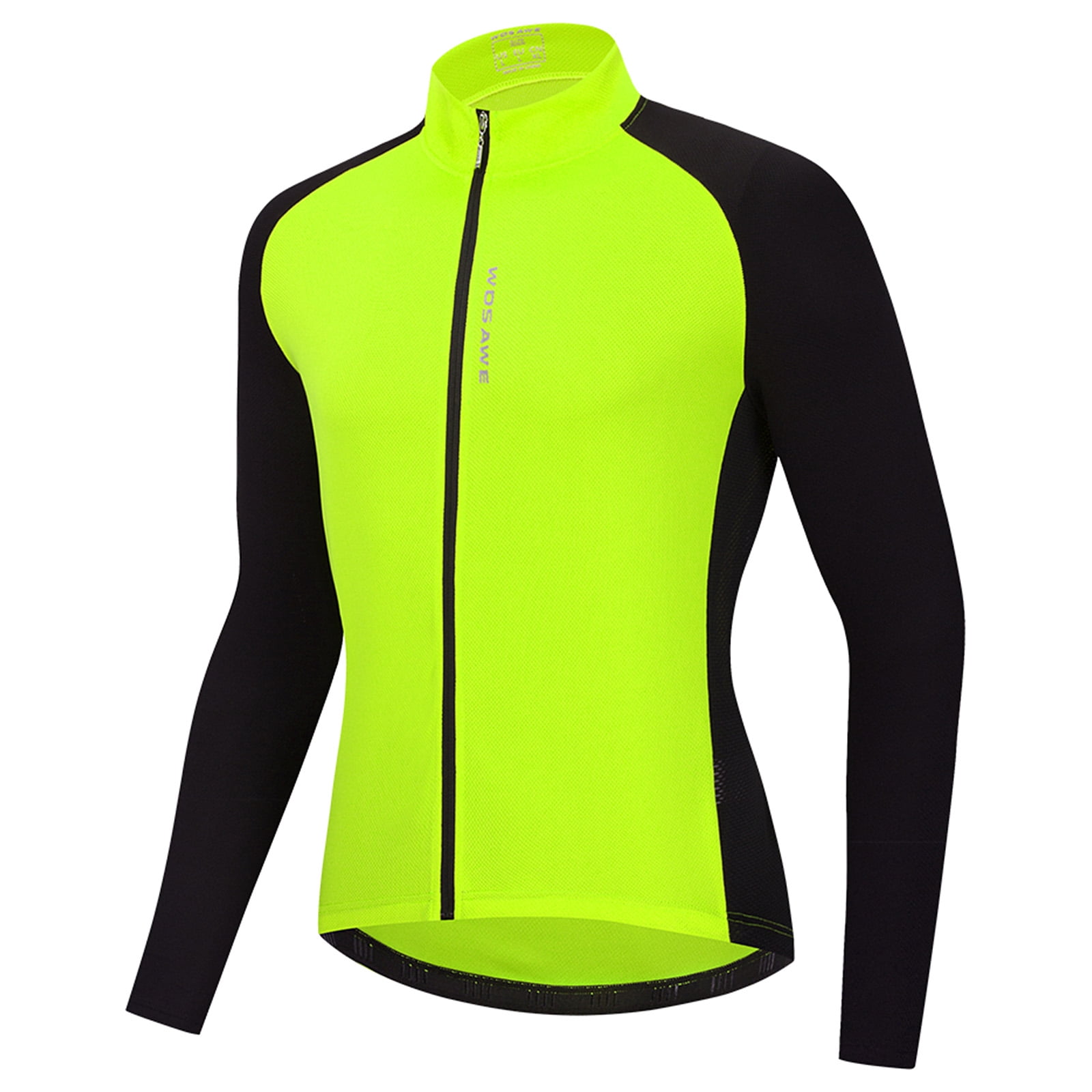 Men Cycling Jersey Long Sleeve Top Bike Road Full Zipper Shirt Racing Breathable 