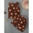 thumbnail image 3 of Seyurigaoka 2Pcs Lovely Baby Summer Shorts Set, Round Neck Sleeveless Rainbow Camisole + Elastic Waist Short Pants, 3 of 7