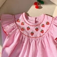 thumbnail image 6 of Huanglei Toddler Children Girls Fly Sleeve Strawberry Embroidery Dresses Clothes, 6 of 8