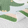 thumbnail image 5 of Manfei Cute Dino Animals Twin Quilt Set,Kawaii Mountain Palm Tree Twin Coverlet Set,Gray Green,2pcs,1 Bedspread and 1 Pillowcase, 5 of 7