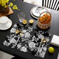 thumbnail image 3 of Black Rose Placemats Set of 4, Vintage Pastoral Botanical Floral Leaves Vines Placemats for Dining Table, Place Mats for Kitchen Tabletop, Waterproof Wipeable Dining Table Mats Set, 3 of 9