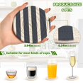 thumbnail image 3 of Haosy Set of 6 Drink Woven Coaster with Holder Heat Resistant Non-Slip Bar Coasters 4 Inches Navy Blue and White Striped, 3 of 7