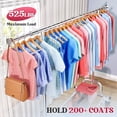 thumbnail image 5 of LZNIOZ 525LB Collapsible Heavy Duty Clothes Rack with Wheels Expandable Rolling Garment Rack for Closet Storage with Mesh Shelf,75"L×70"H×22"W, Sliver, 5 of 8
