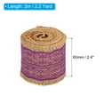 thumbnail image 2 of Unique Bargains 2.4' Wide 2.2 Yards Burlap Ribbon Lace Roll Wrapping Fabric Crafts Roll Dark Purple 2 Pack, 2 of 6