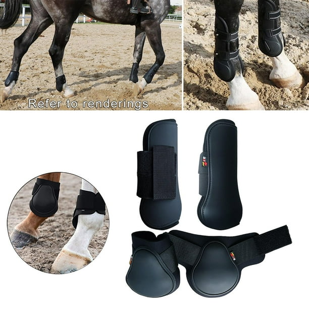 Botas de tendón de caballo (4 piezas - y trasero), PU Shell Tendon Fetlock Guard para en competición cción L Macarena botas de tendón de caballo