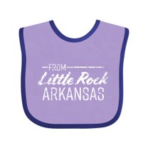 Inktastic From Little Rock Arkansas in White Distressed Text Boys or Girls Baby Bib