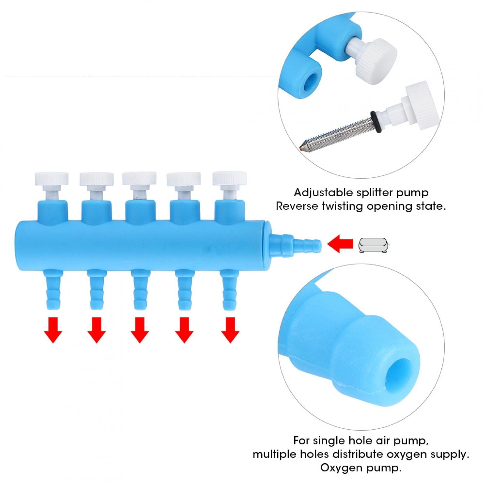 Plastic Oxygen Pipe Distributor, Fish Tank Splitter, adjustable air volume  Air Pump Control Valve for Fish Tanks Aquarium Way 2PCS,3 Way 2PCS,4