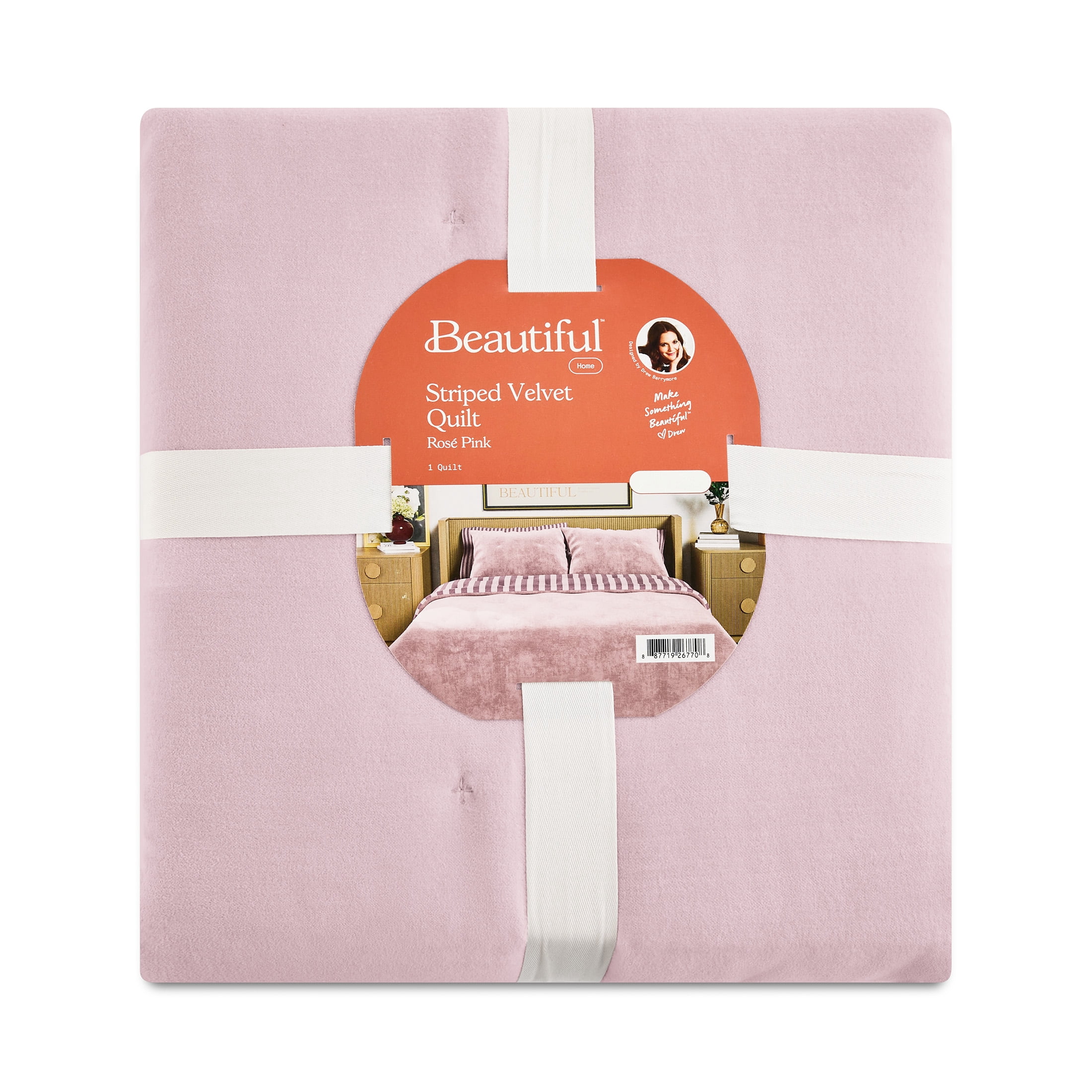 Beautiful Bedding Collection By Drew Barrymore Cotton, Polyester Velvet Quilts, Full/Queen - Reversible
