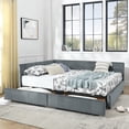 thumbnail image 4 of AOOWOW With 2 Drawers Velvet Upholstered Wood Daybed, Queen, Gray, 4 of 13