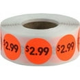 thumbnail image 1 of Fluorescent Red $2.99 Pricing Stickers | 0.75" Inch Round | 500 Pack, 1 of 1