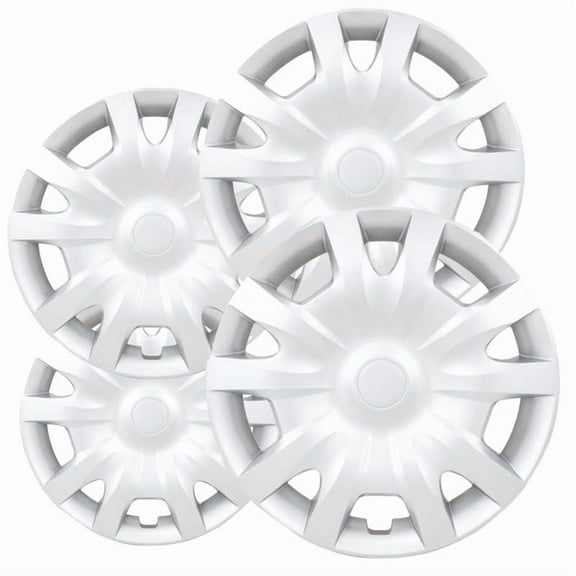 Fuel Rider Set of 4 16 inch Silver Snap-On Hubcaps with 5 Double Spoke Compatible with 2011-2017 Nissan Quest S Standard Steel Wheel Covers