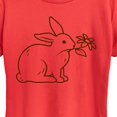 thumbnail image 2 of Instant Message - Bunny With Flower - Women's Short Sleeve Graphic T-Shirt, 2 of 6