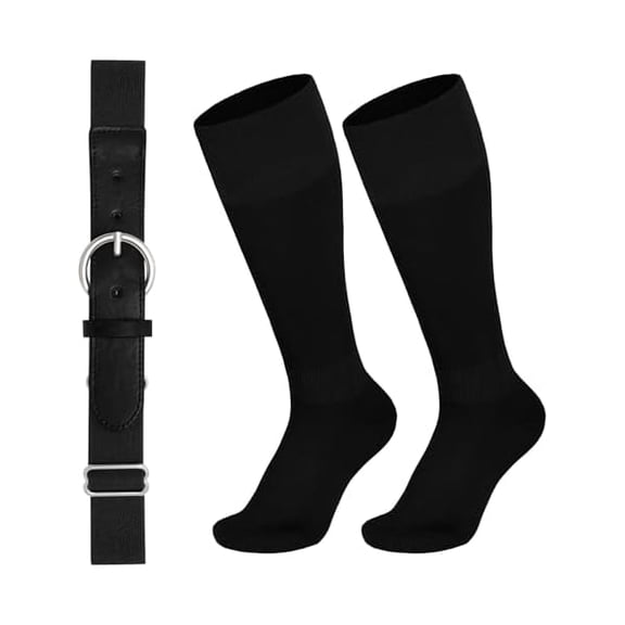 EryueerBaseball Belt and Socks Combo for Youth Boys Girls Softball Socks and Elastic Belt for Adult