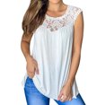 thumbnail image 3 of STARVNC Women Lace Rose Patchwork Crew Neck Sleeveless Tank Top, 3 of 6
