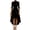 black, variant on High Neck Mesh Sleeve Hi-Lo Dress, Solid Fit & Flare Irregular Cocktail Dress, 100% Polyester S-2XL
