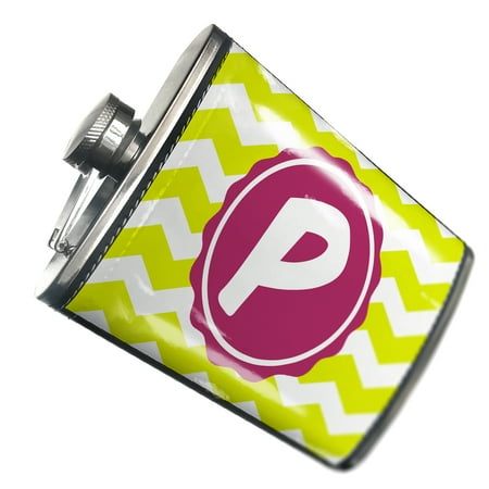 

NEONBLOND Flask Monogram P Lime Green Chevron