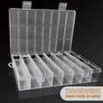 thumbnail image 1 of Typpkmm 24 Grids Compartment Plastic Storage Box Jewelry Earring Box Bead Screw Container, 1 of 7