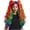 Red&Yellow, variant on Eandarui Womens Anime Lolita Curly Multi-color Clip on Ponytails Costume Wig for Halloween Cosplay Multicolor One Size