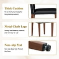 thumbnail image 6 of ExtraLco Round Dining Table Set for 4, Walnut MDF Table with 4 Black PU Chairs for Kitchen Dining Room, 6 of 10