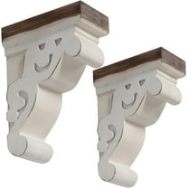 SOFE Corbels for Shelves Countertops, White Wood Bookends Decorative, 1 Pair Farmhouse Book Ends, Sturdy Bookends for Heavy Books, Book Holder Stopper for Home Office Kitchen