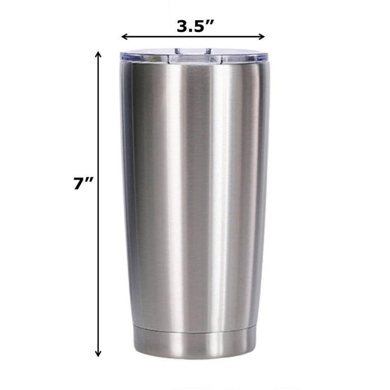 Aspire 20 Ounce Stainless Steel Tumbler, Double Walled Insulated Travel Cup  with Splash Proof Lid, Keep Cold or Hot for Hours-Silver