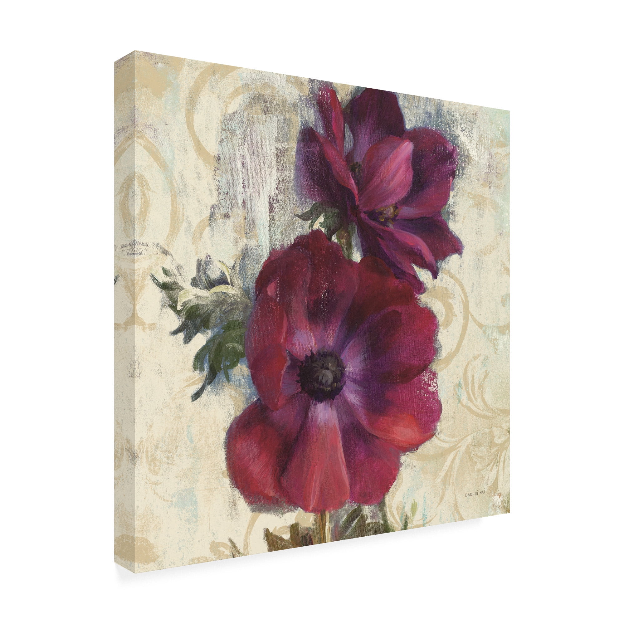 Trademark Fine Art 'Rich Anemones I on Ivory' Canvas Art by Danhui Nai
