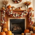 thumbnail image 6 of AuroraX Halloween Maple Leaf Vines Artificial Fall Garland Decoration Hanging Autumn Farmhouse Cute Thanksgiving Decorations, 6 of 7