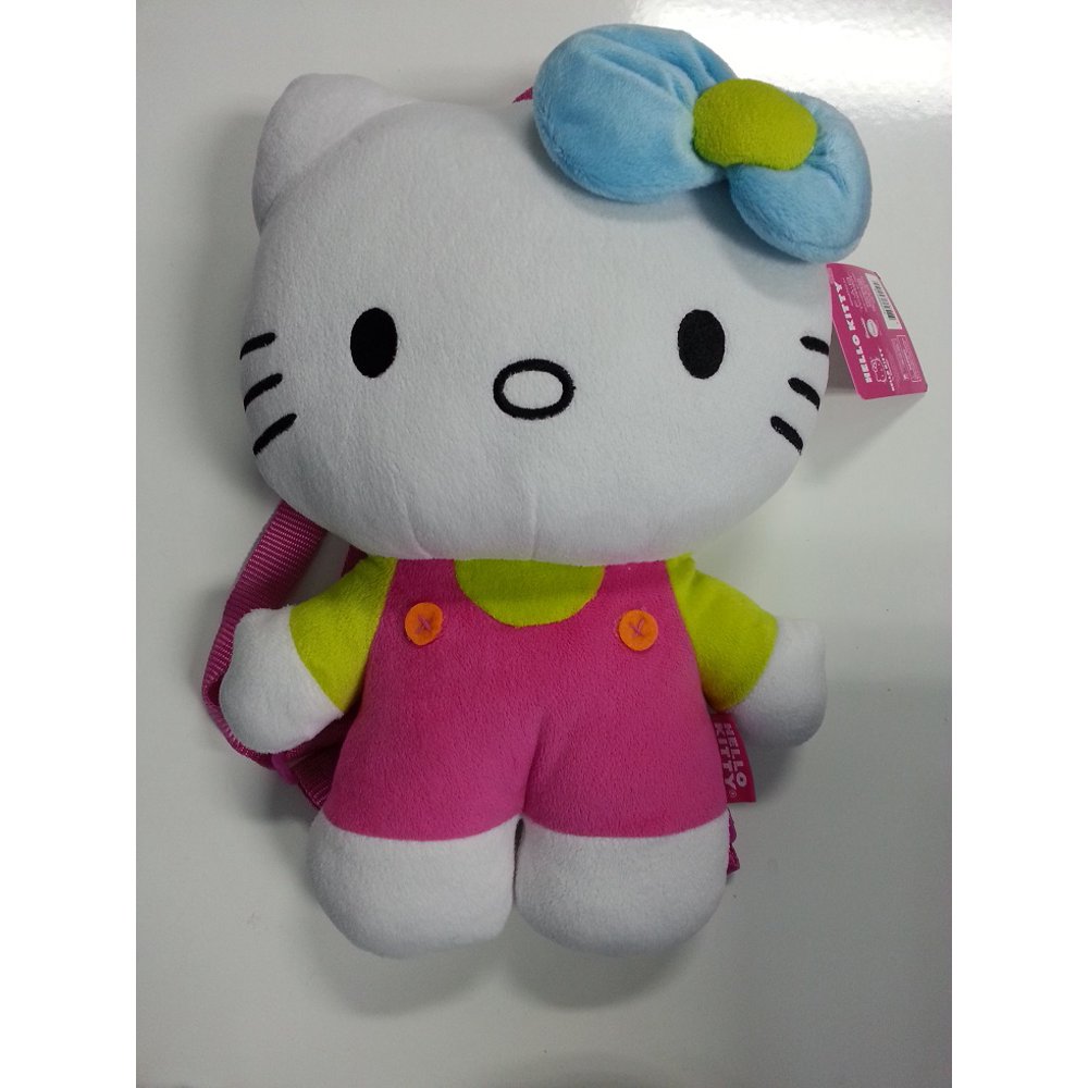 Plush Backpack Hello Kitty Green & Pink Soft Doll Toys New 694194