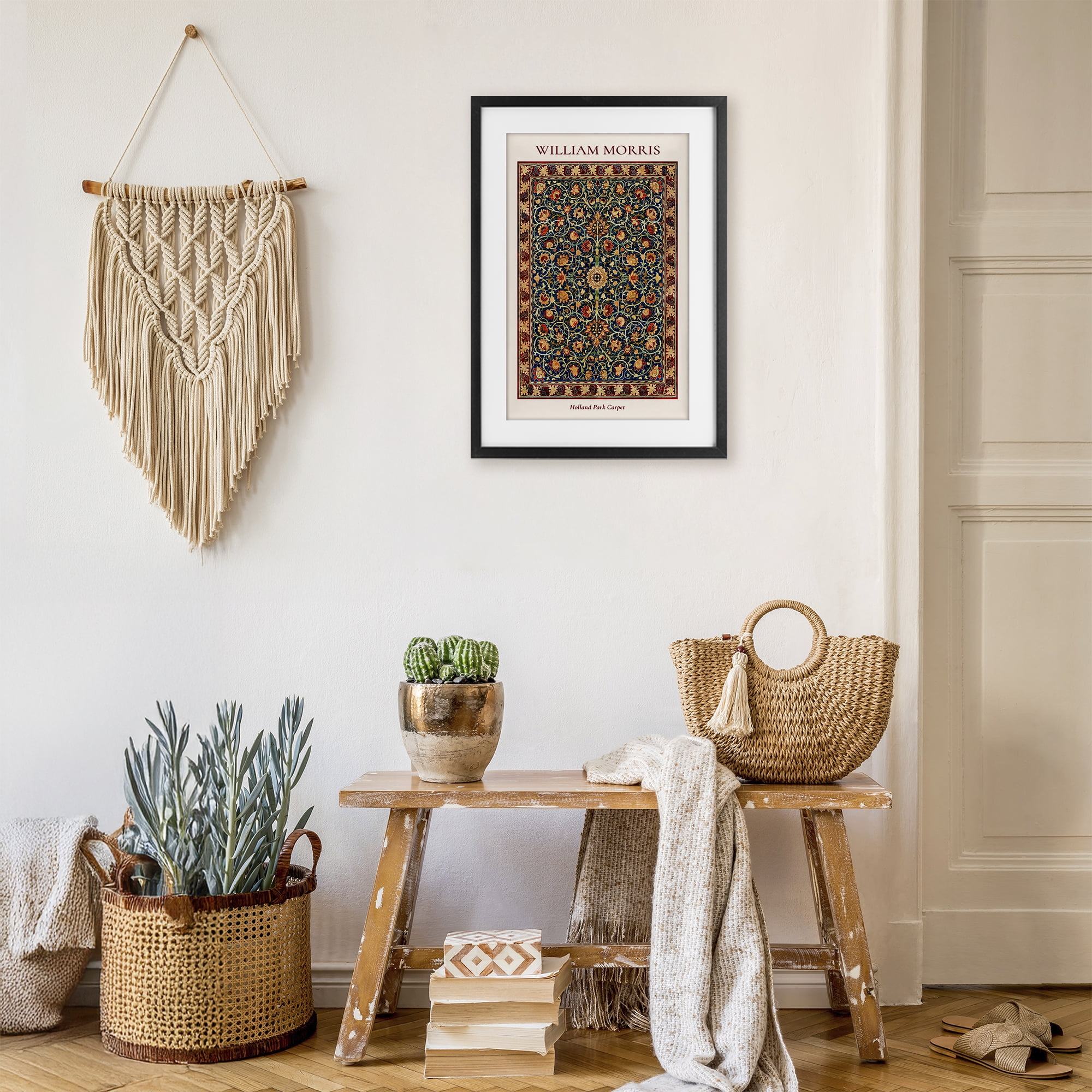 Stupell Industries Holland Park William Morris Design Black Framed Print Under Glass, design by Vintage Hustle