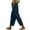 Navy, variant on Cotton Yoga Pants for Women New Women Summer Pants Cotton Linen Wide Leg High Waisted Beach Pants Drawstring Trousers with Pocket Black XL