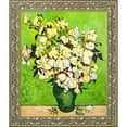 thumbnail image 2 of overstockArt Vase with Roses Artwork by Van Gogh in Rococo Silver in Antiqued Silver Frame with Gold Bead Inset, 2 of 5