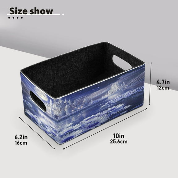 BZSMCE Shelf Baskets Purple Fantasy Palacel Pattern Storage Cube Bins 10.1*6.3*4.7in Set of 2