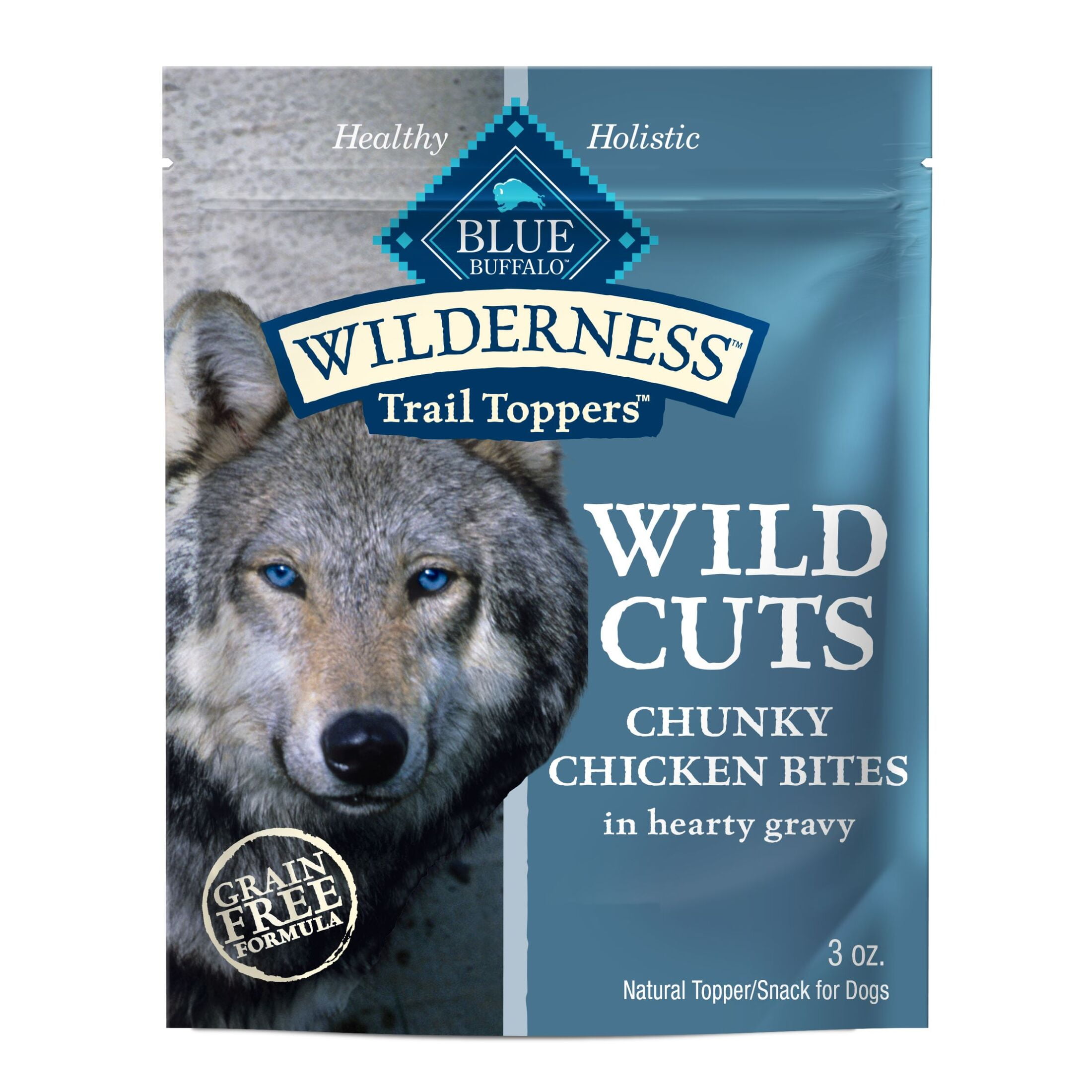 (6 pack) BLUE Wilderness Trail Toppers Dog Wet Food, Chicken Bites in Gravy, 3-oz Pouch